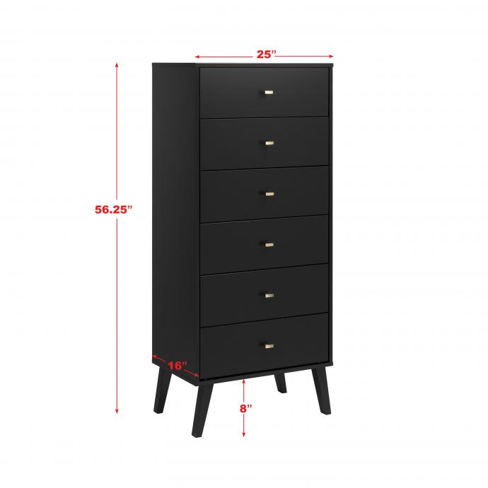 dimensions for tall 6-drawer chest 