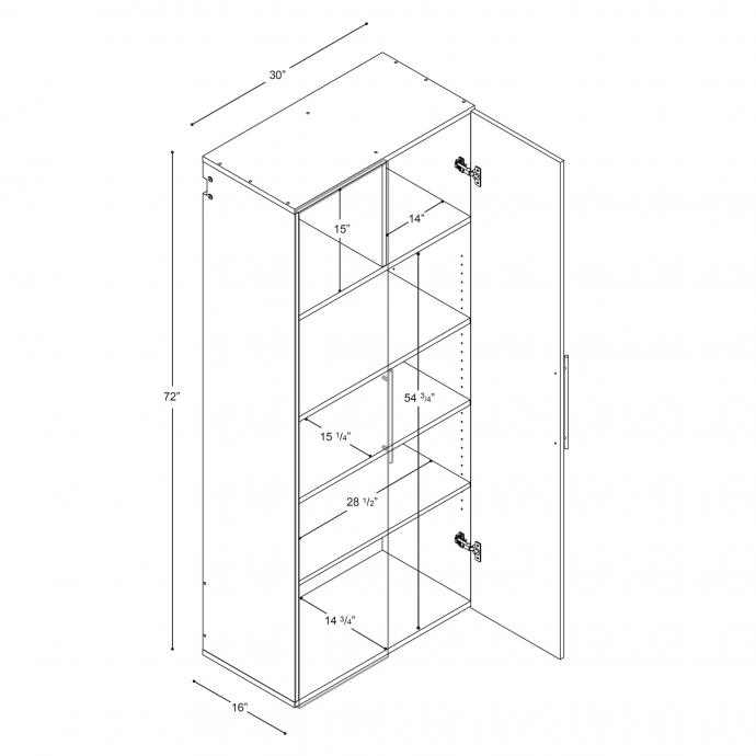 HangUps 30" Large Storage Cabinet, Black dimensions