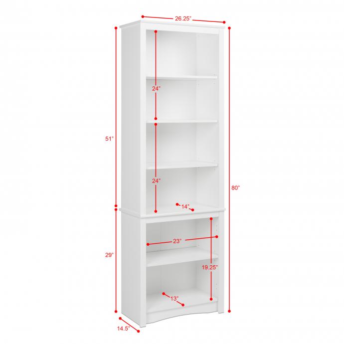White Bookcase Dimensions