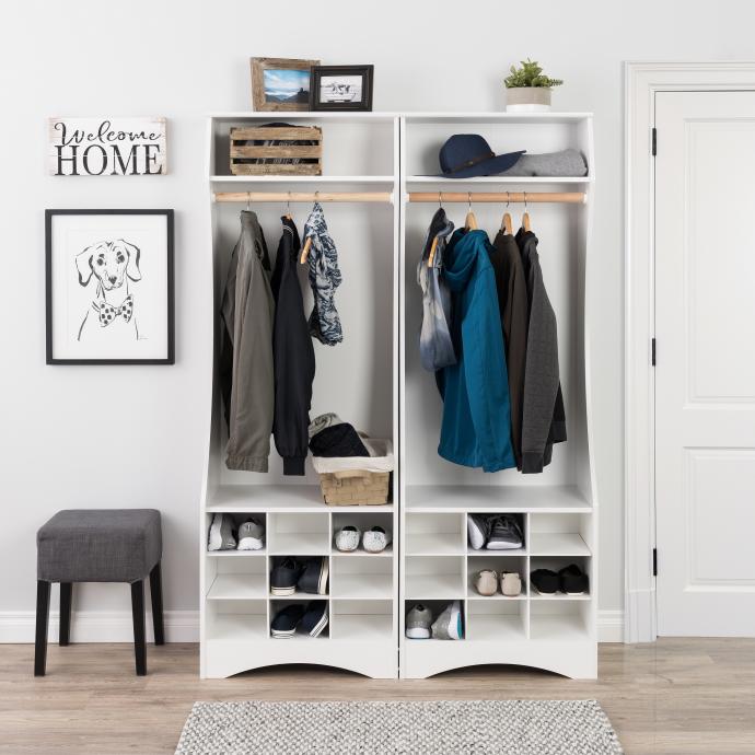 Prepac White Compact Wardrobe with Shoe Storage