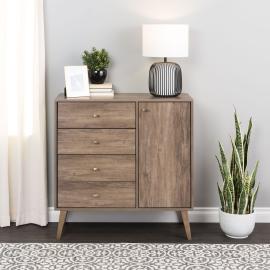 Milo 4-drawer Chest with Door, Drifted Gray