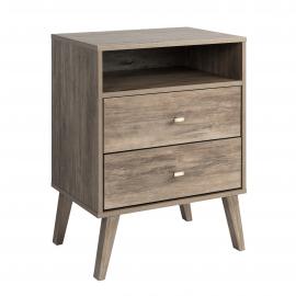 Milo 2-drawer Tall Nightstand with Open Shelf