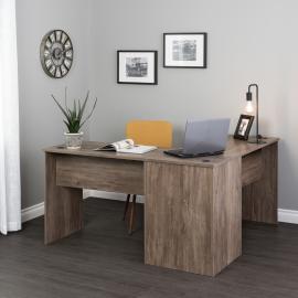 Drifted Gray L-shaped Desk 