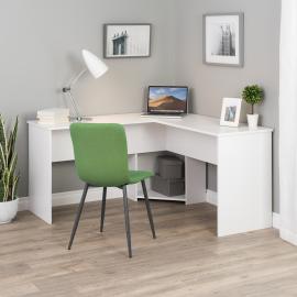 White L-shaped Desk in Corner